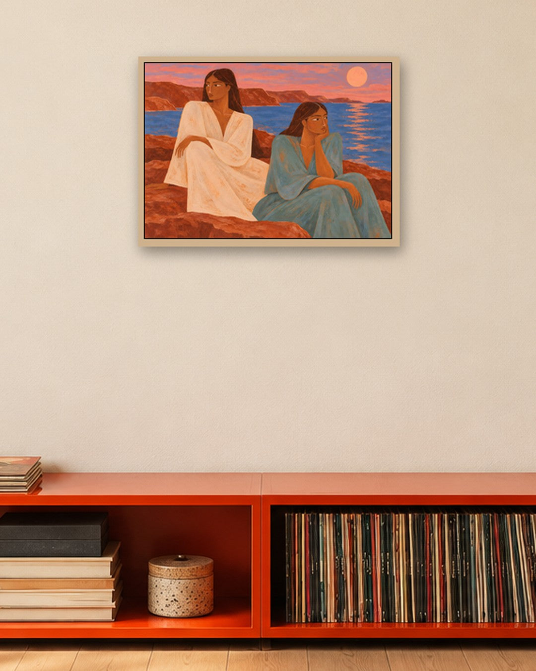 Alice Fray - Twilight Reflection - oak frame in a room