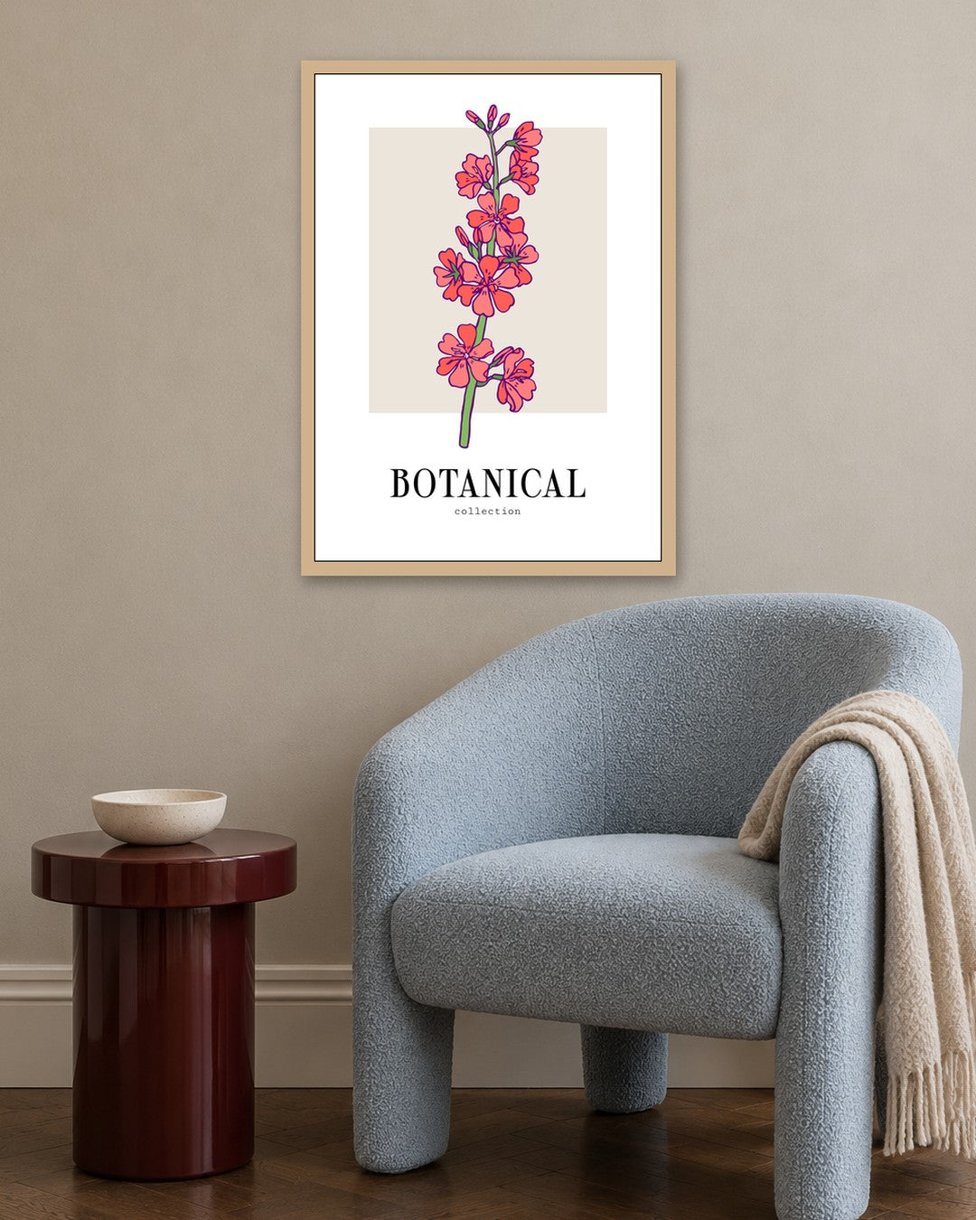SENT Studio - Flower Poster No. 16 - oak frame in a room