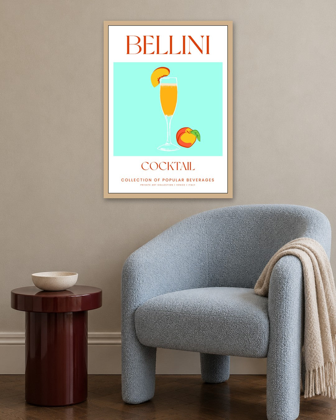 SENT Studio - Cocktail Poster No. 40 - oak frame in a room