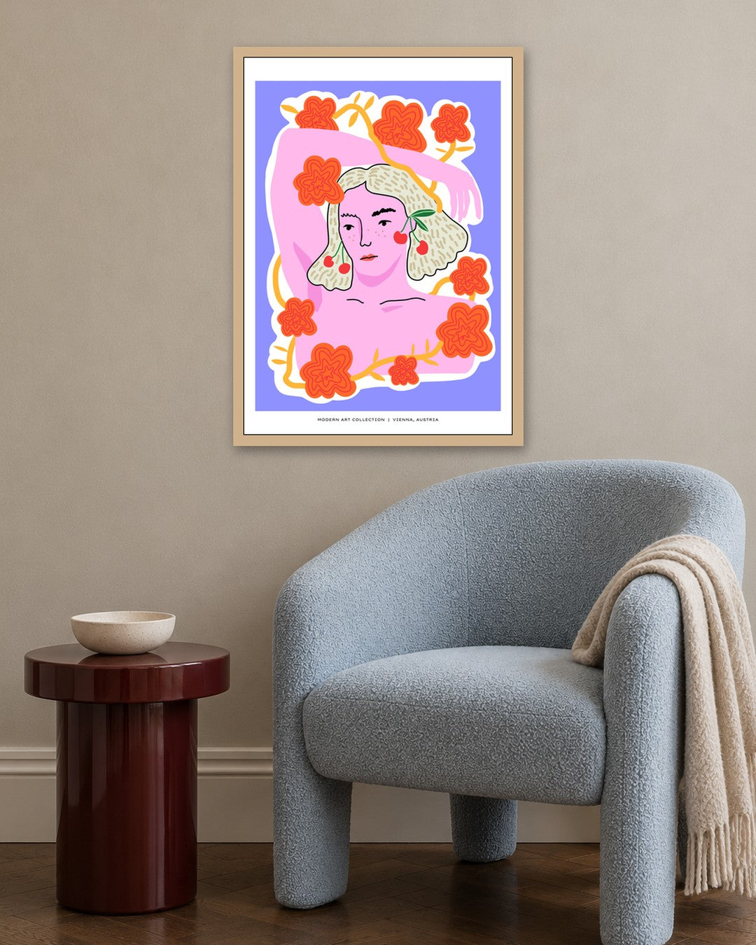 SENT Studio - Aesthetic Poster No. 28 - oak frame in a room
