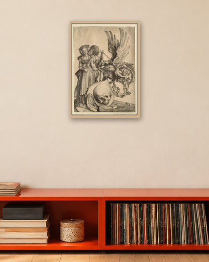 Albrecht Dürer - Coat of Arms with a Skull - oak frame in a room