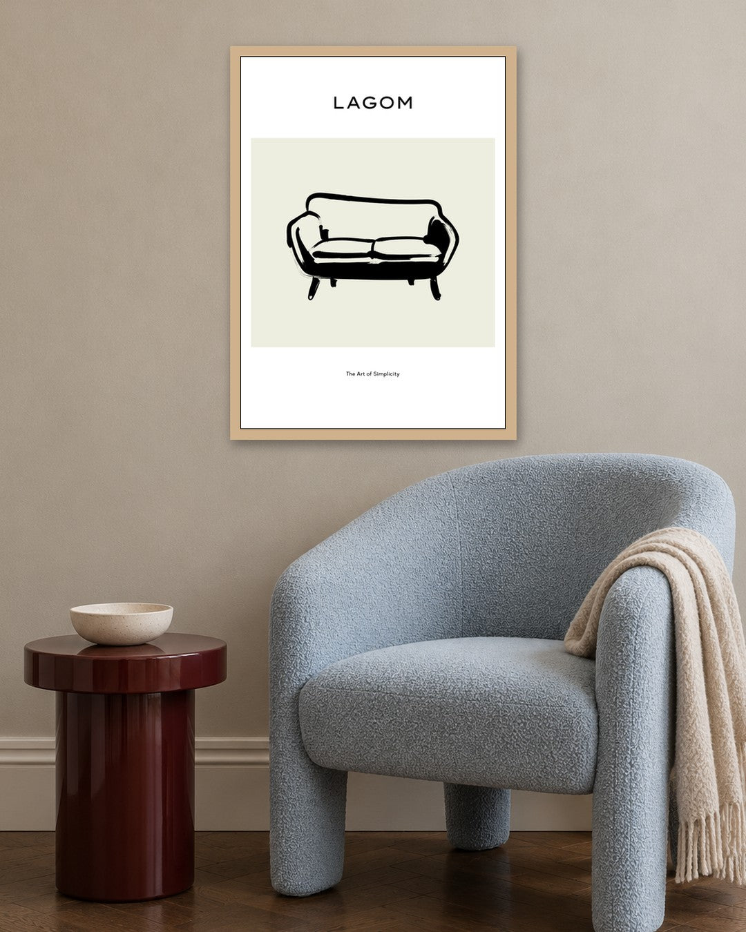 SENT Studio - Bohemian Poster No. 48 - oak frame in a room