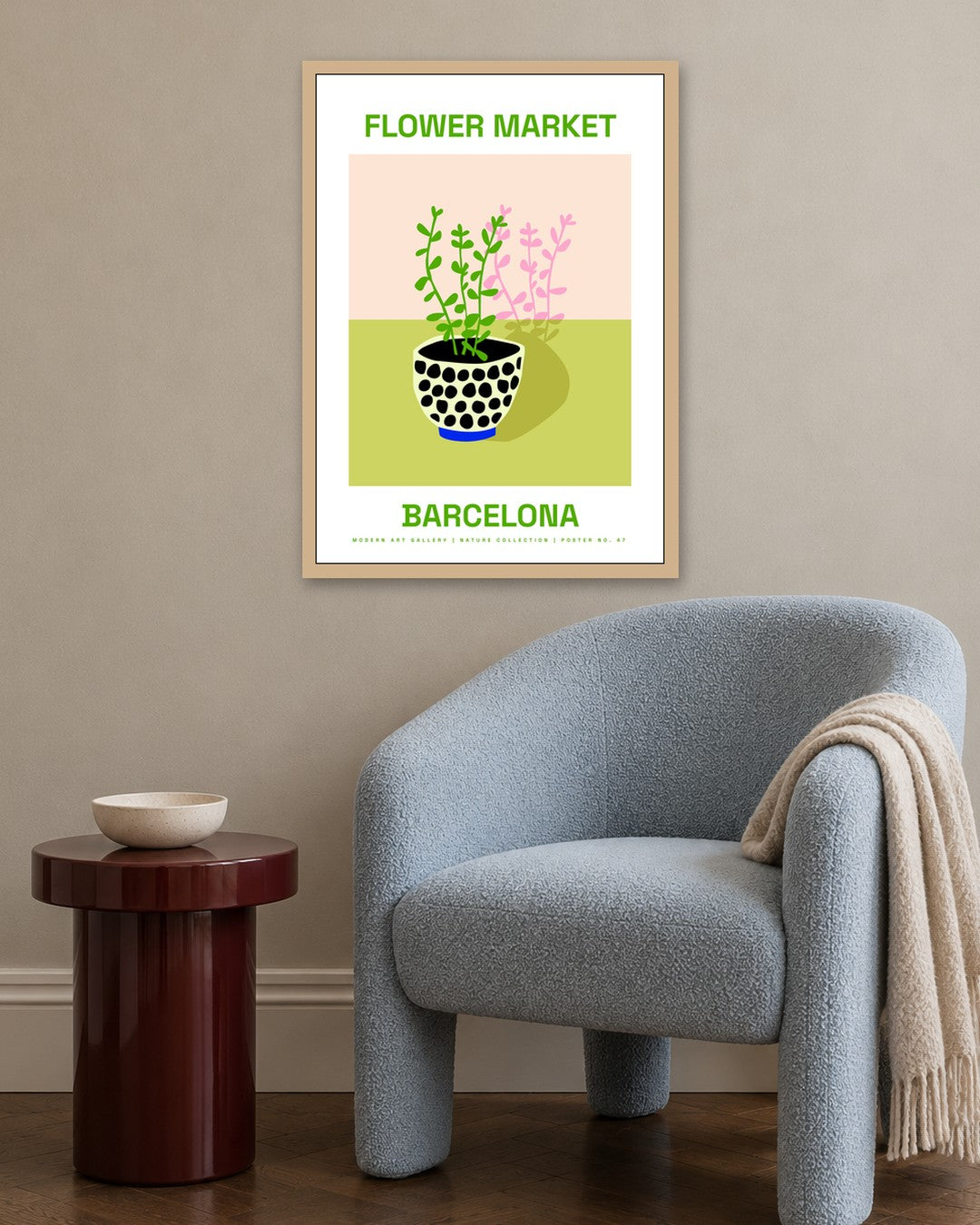 SENT Studio - Artistic Poster No. 47 - oak frame in a room