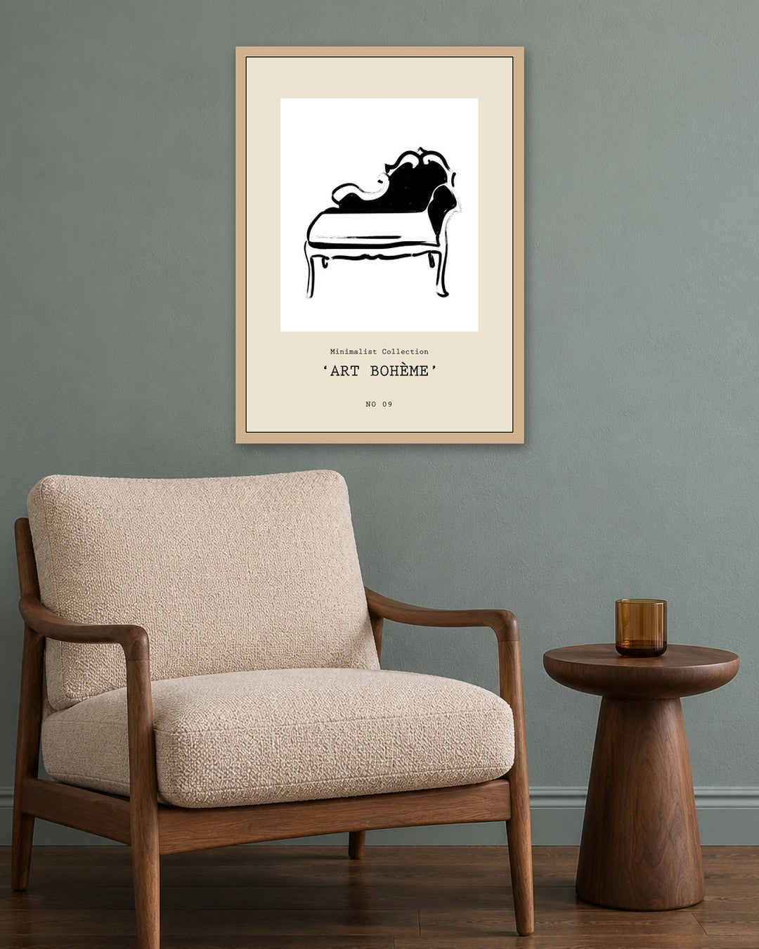 SENT Studio - Bohemian Poster No. 86 - oak frame in a room