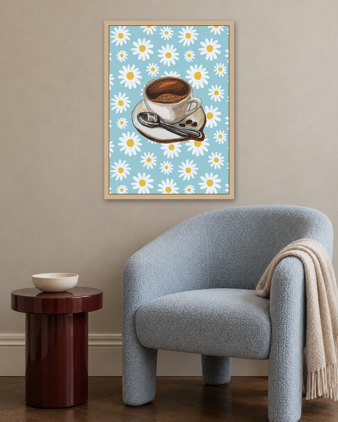 SENT Studio - Daisy Coffee - oak frame in a room