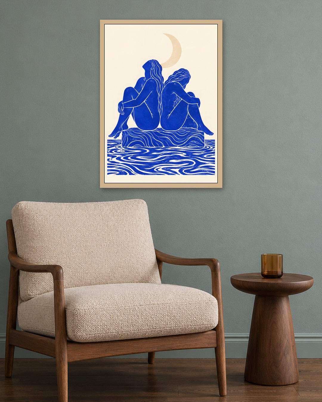 Yavr Johanssen - Back to Back Beneath the Crescent - oak frame in a room