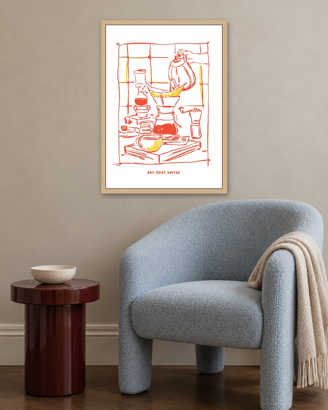 SENT Studio - Cravings Poster No. 42 - oak frame in a room