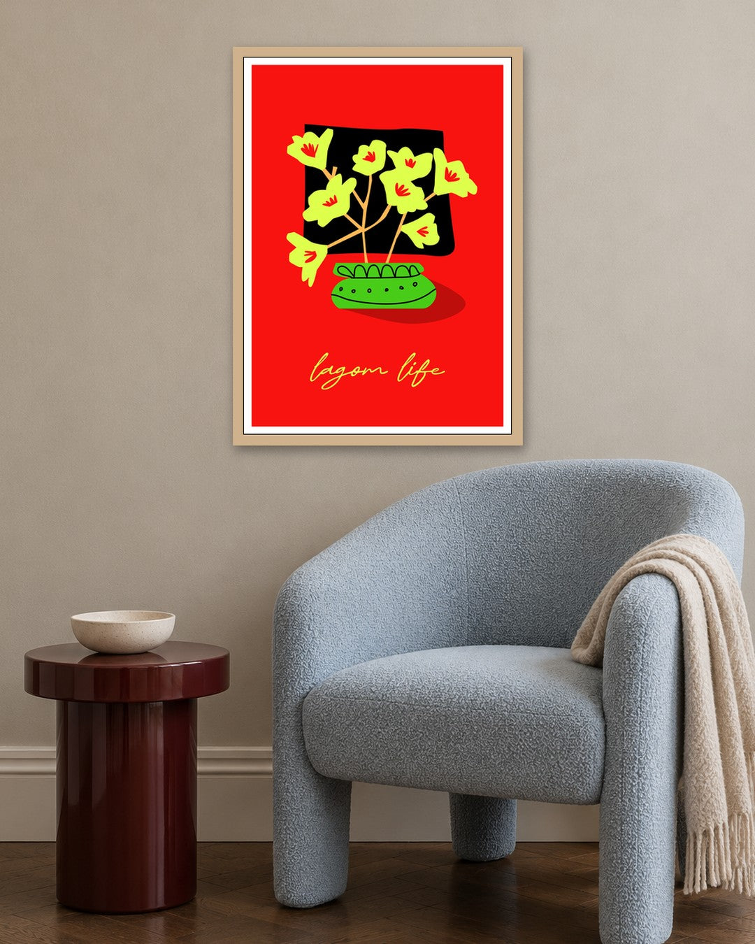 SENT Studio - Artistic Poster No. 19 - oak frame in a room