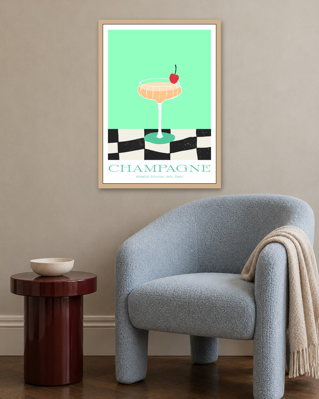 SENT Studio - Cravings Poster No. 25 - oak frame in a room