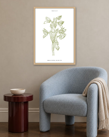 SENT Studio - Blooming Flowers Poster No. 25 - oak frame in a room