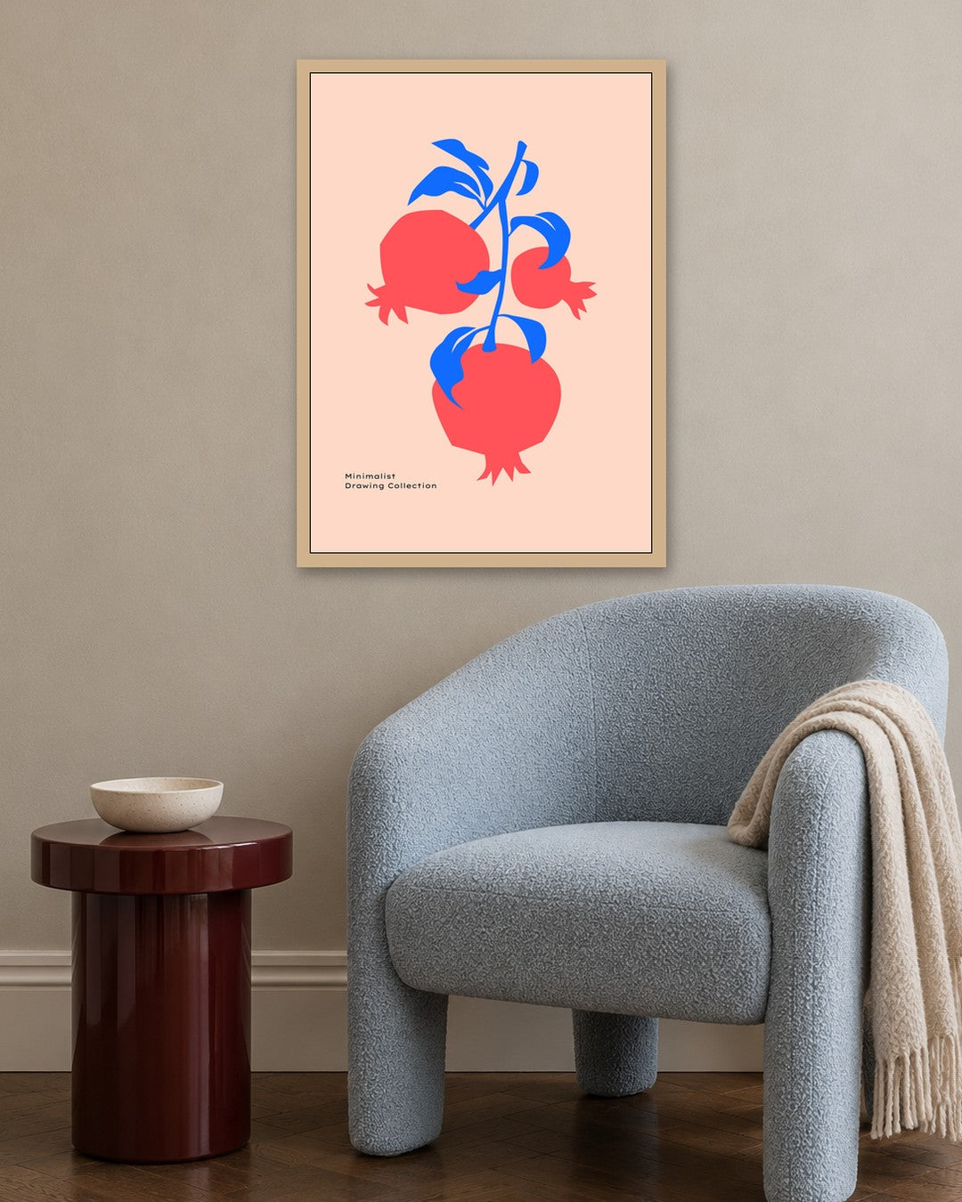 SENT Studio - Abstract Poster No. 10 - oak frame in a room