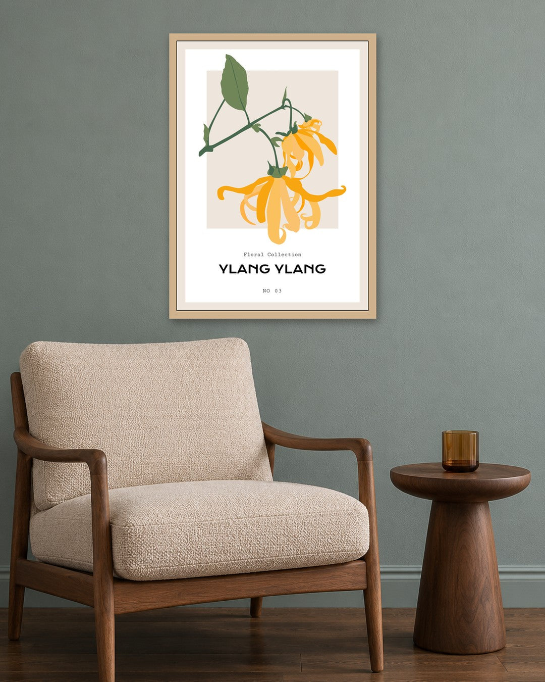 SENT Studio - Botanical Poster No. 67 - oak frame in a room