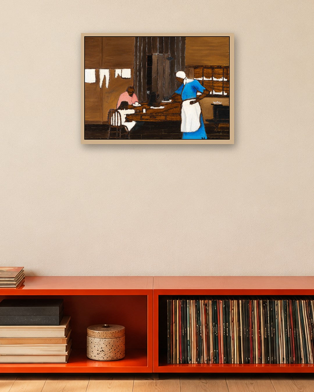 Horace Pippin - The Kitchen Window - oak frame in a room