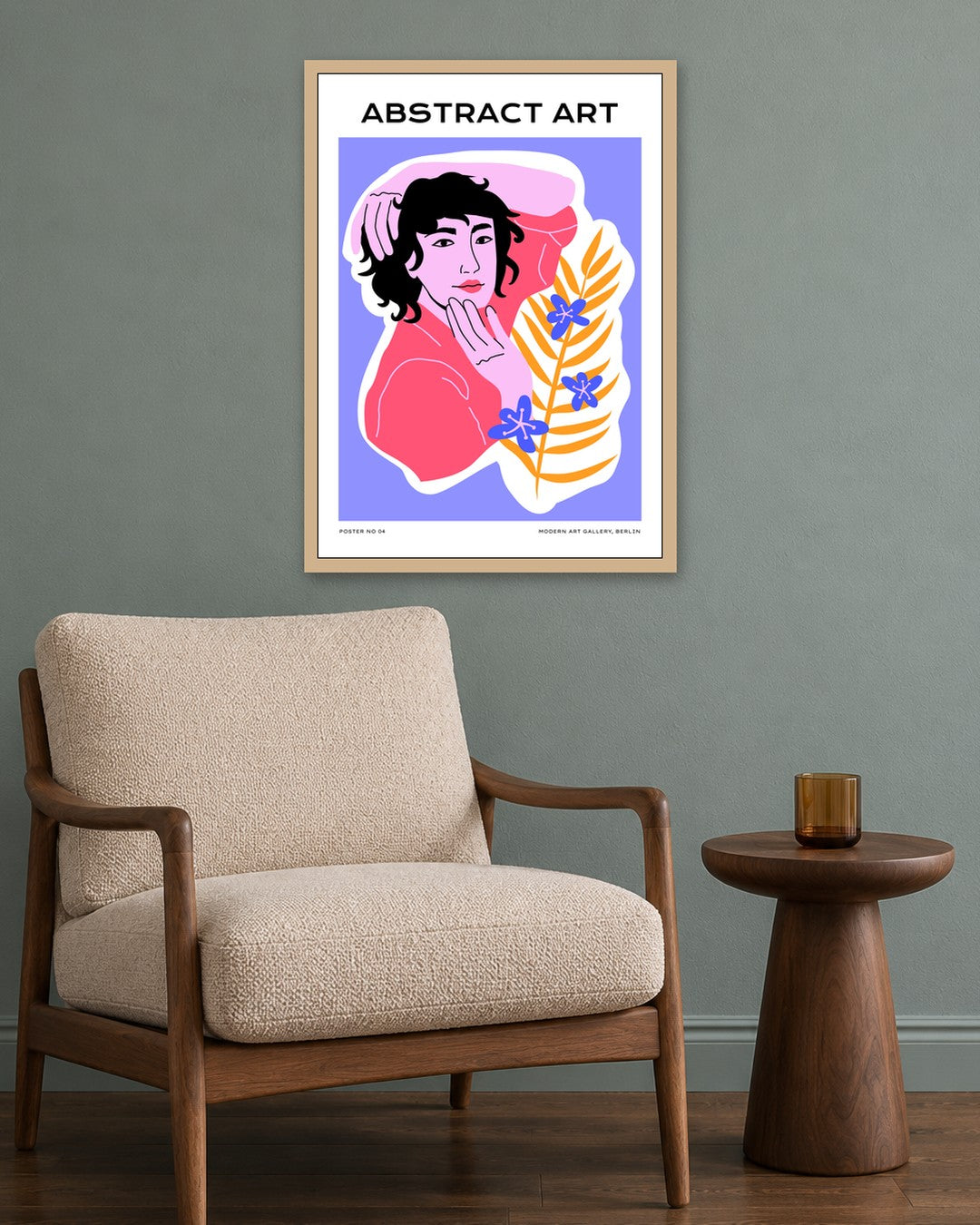 SENT Studio - Aesthetic Poster No. 4 - oak frame in a room