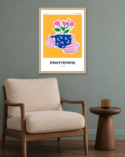 SENT Studio - Aesthetic Poster No. 33 - oak frame in a room