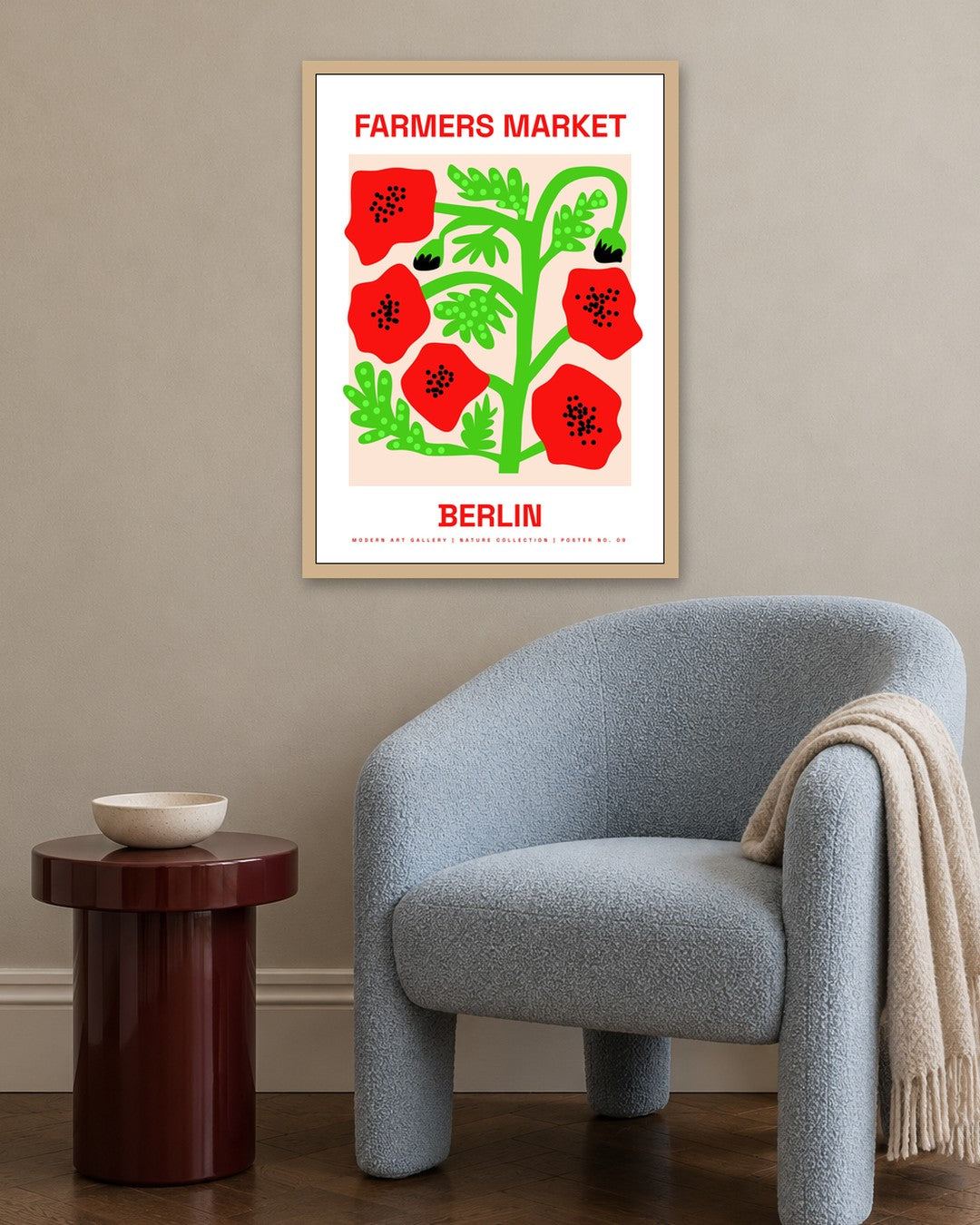 SENT Studio - Artistic Poster No. 9 - oak frame in a room