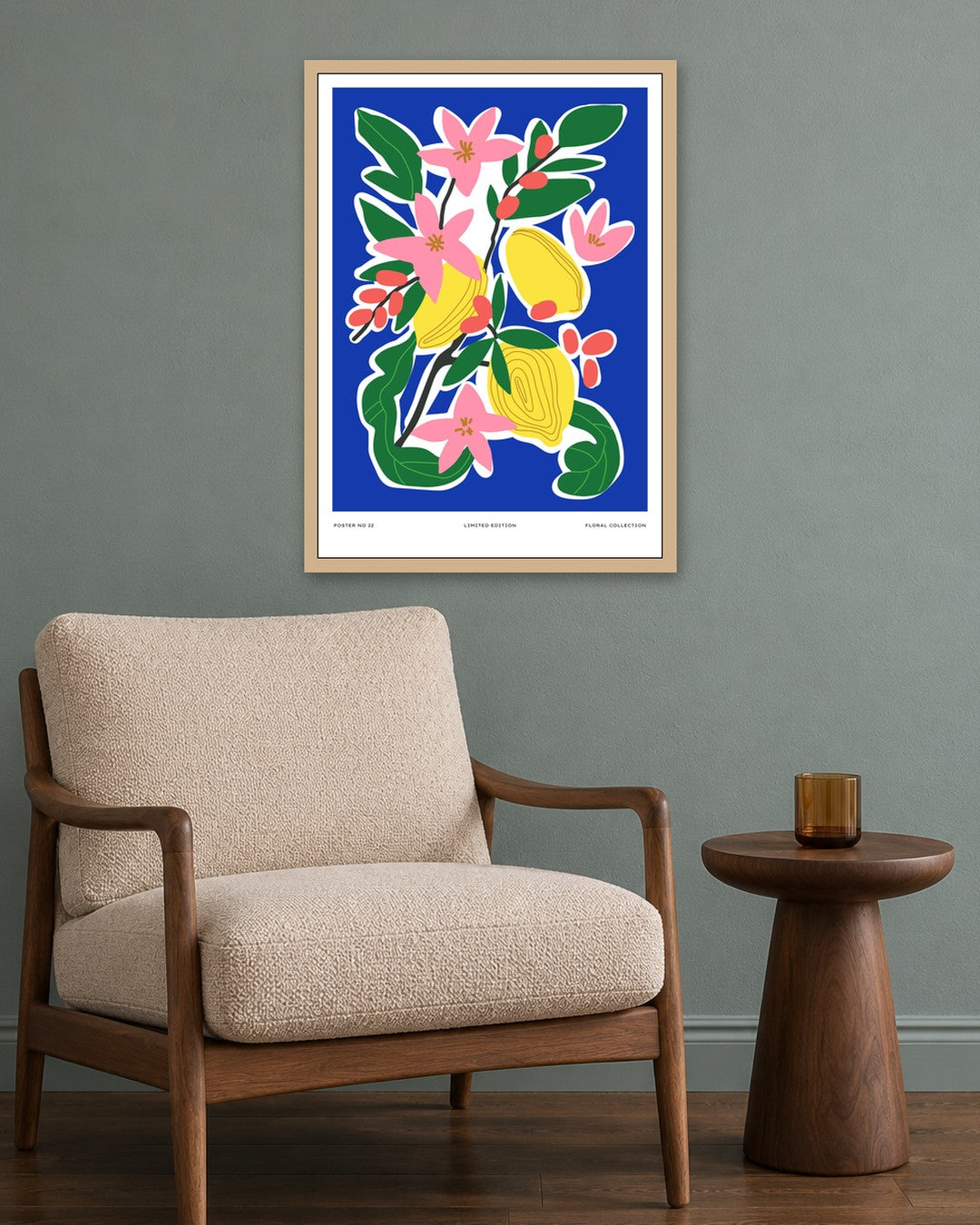 SENT Studio - Aesthetic Poster No. 22 - oak frame in a room