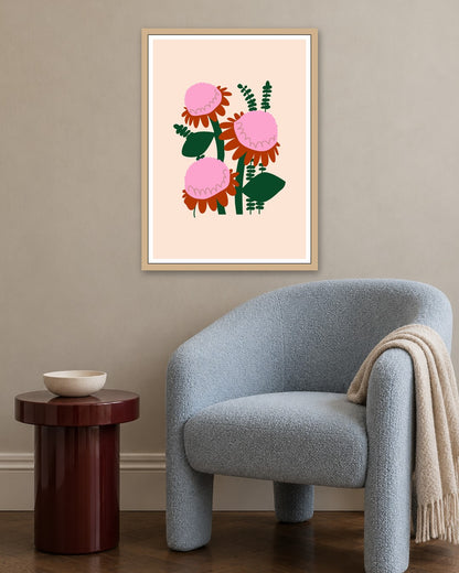 SENT Studio - Artistic Poster No. 40 - oak frame in a room