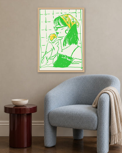 SENT Studio - Cravings Poster No. 58 - oak frame in a room