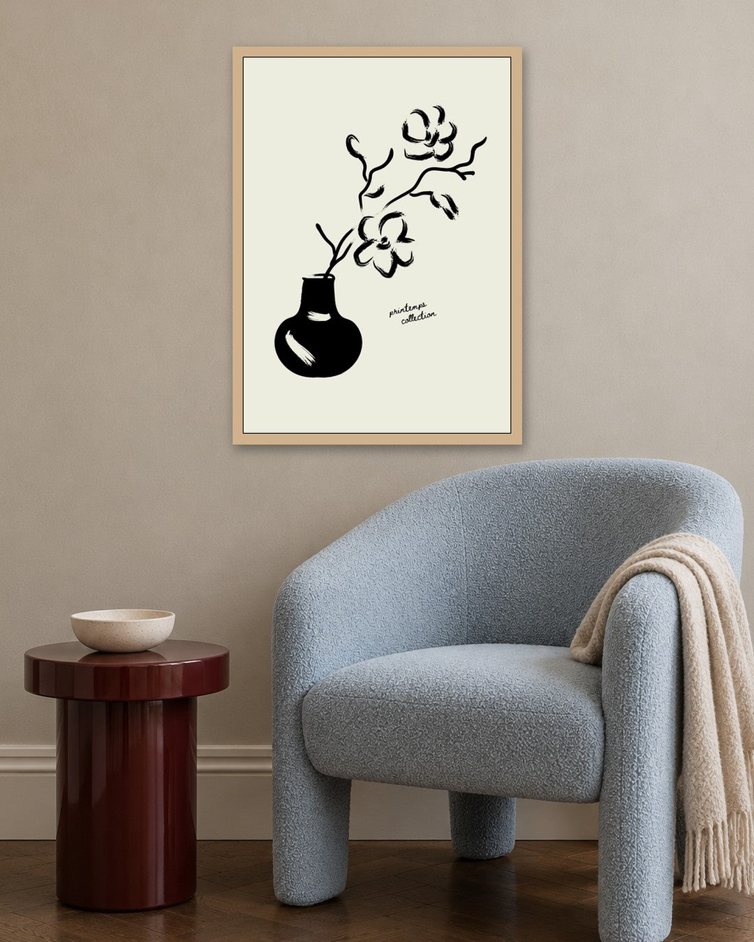SENT Studio - Bohemian Poster No. 18 - oak frame in a room