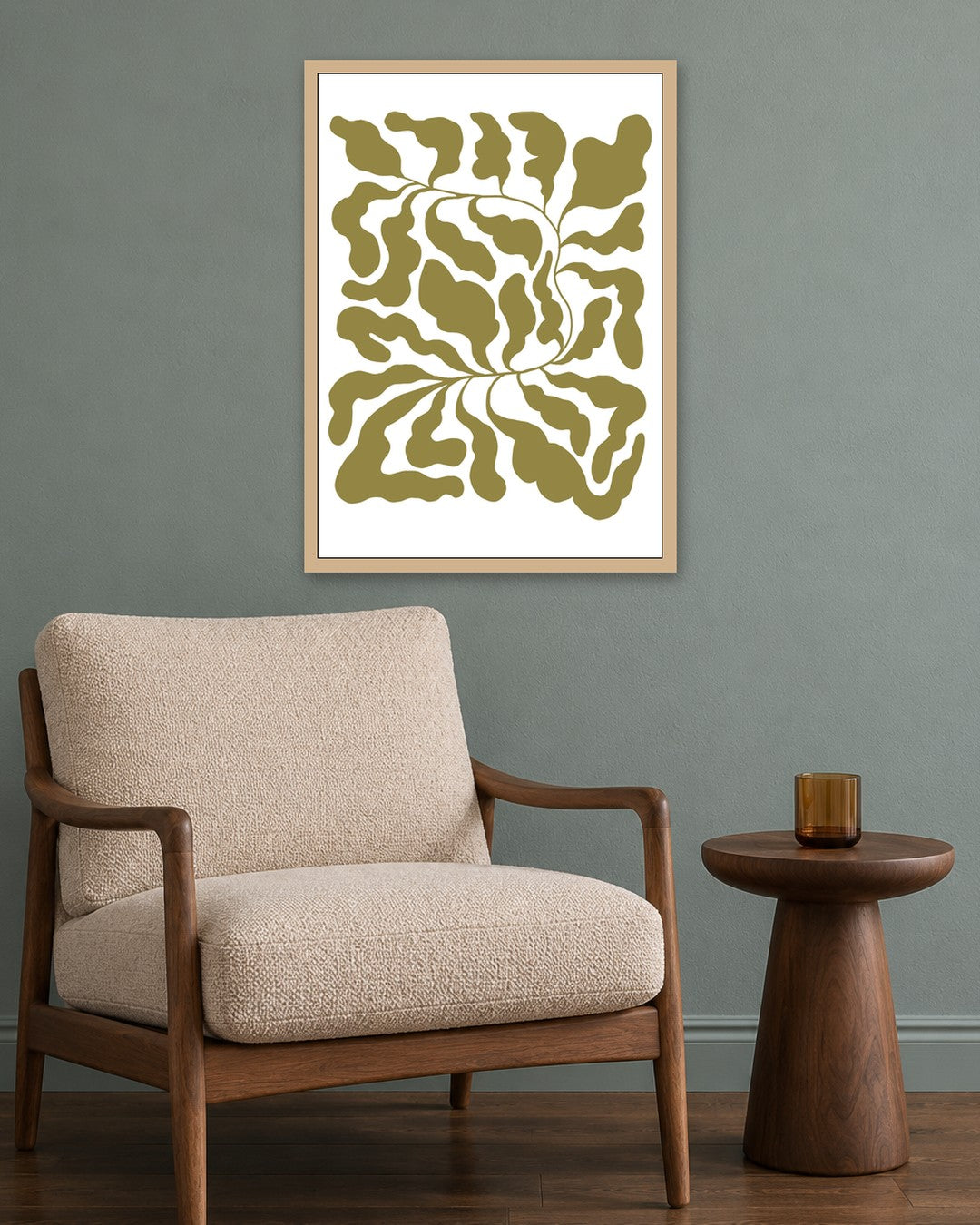 SENT Studio - Blooming Flowers Poster No. 38 - oak frame in a room