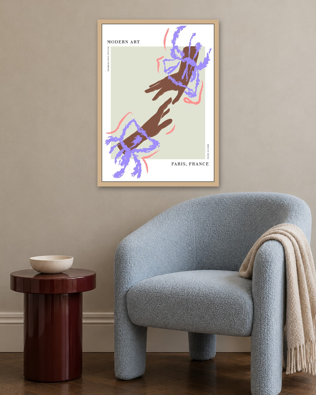 SENT Studio - Blooming Flowers Poster No. 33 - oak frame in a room
