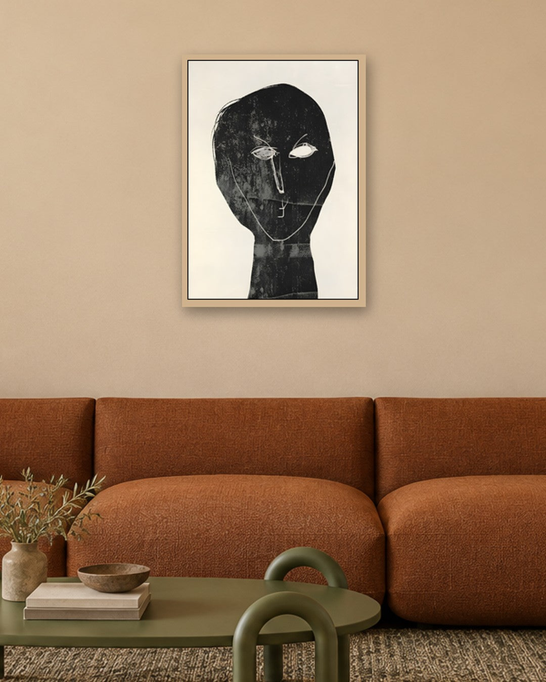 SENT Studio - Monochrome Form No. 146 - oak frame in a room
