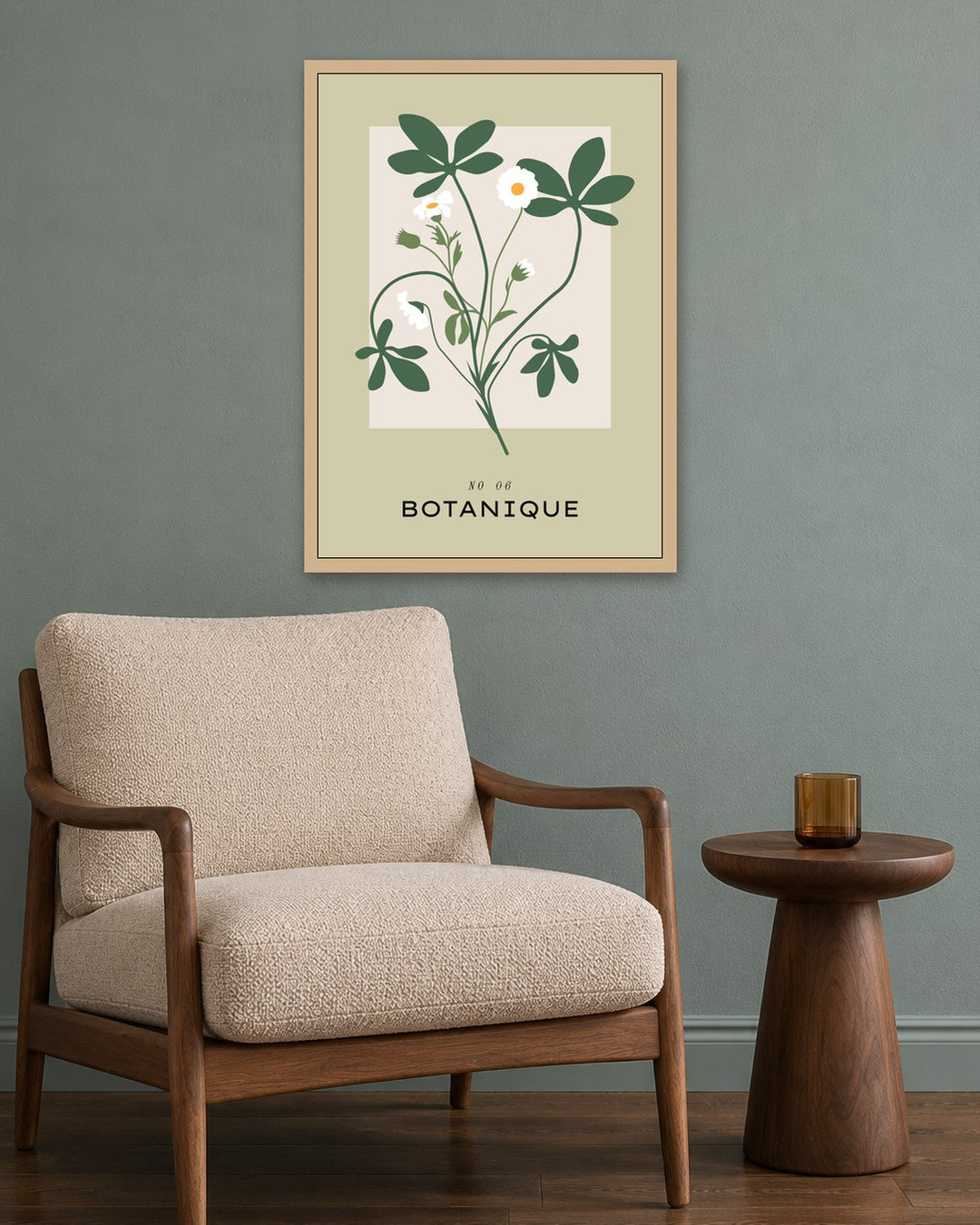 SENT Studio - Botanical Poster No. 4 - oak frame in a room