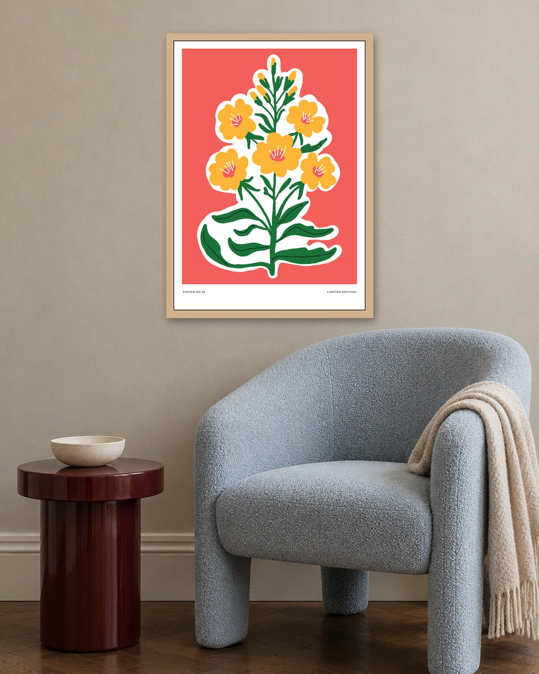 SENT Studio - Aesthetic Poster No. 6 - oak frame in a room