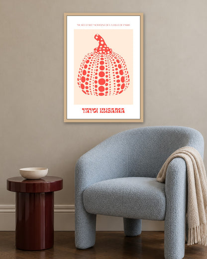 SENT Studio - Red Polka Pumpkin - oak frame in a room