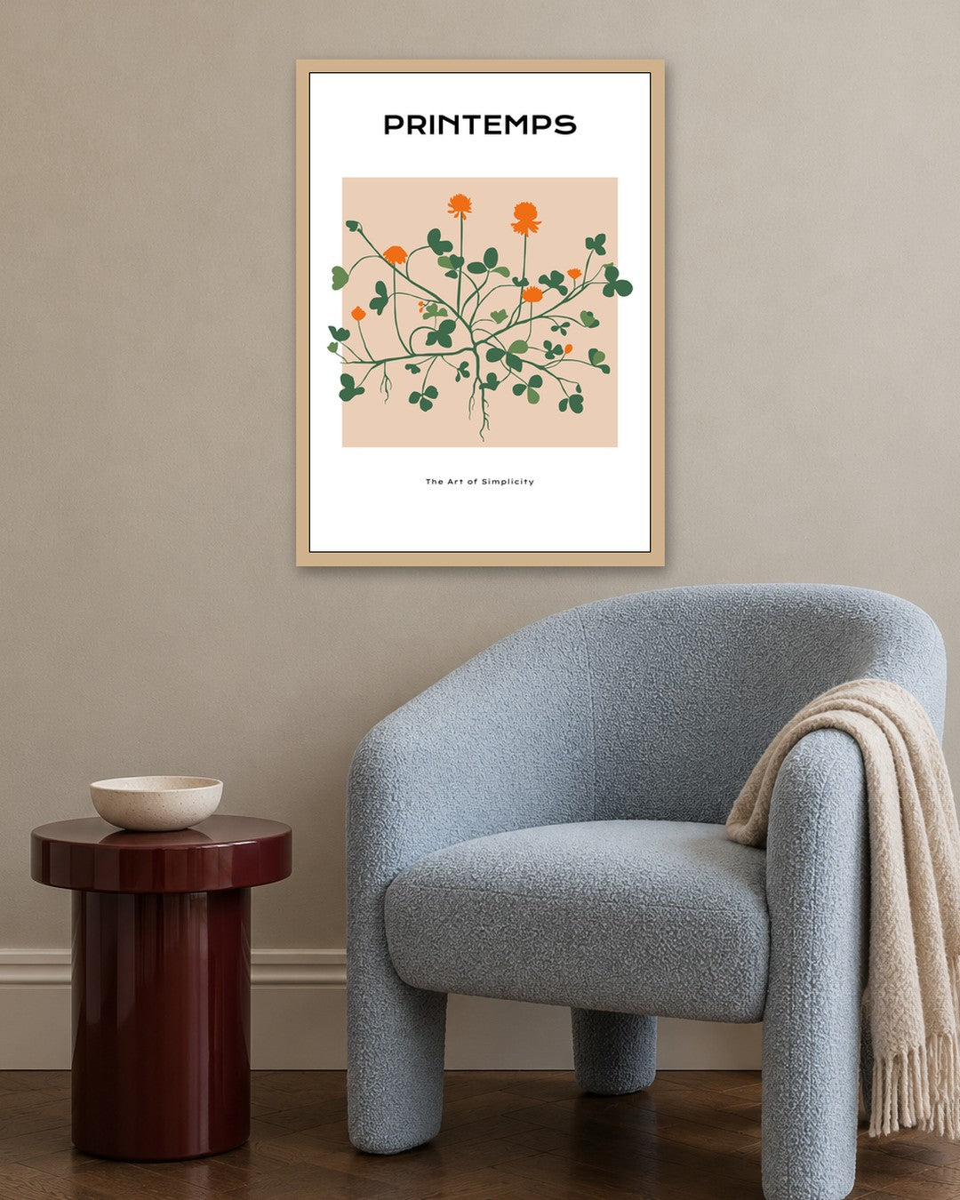 SENT Studio - Botanical Poster No. 18 - oak frame in a room