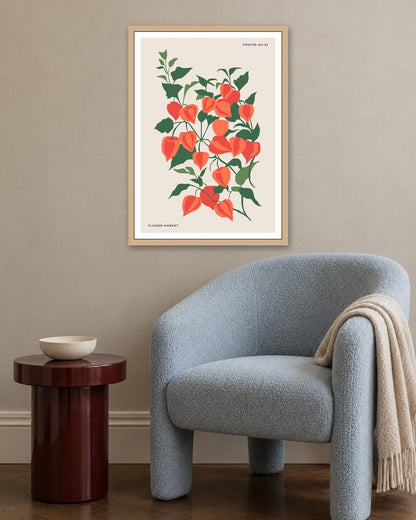 SENT Studio - Botanical Poster No. 37 - oak frame in a room