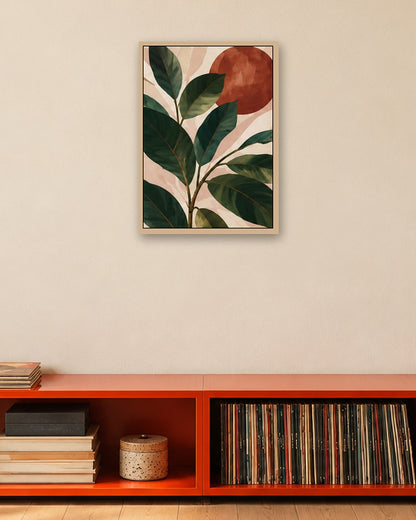 Hilary Ward - Terracotta Sun - oak frame in a room