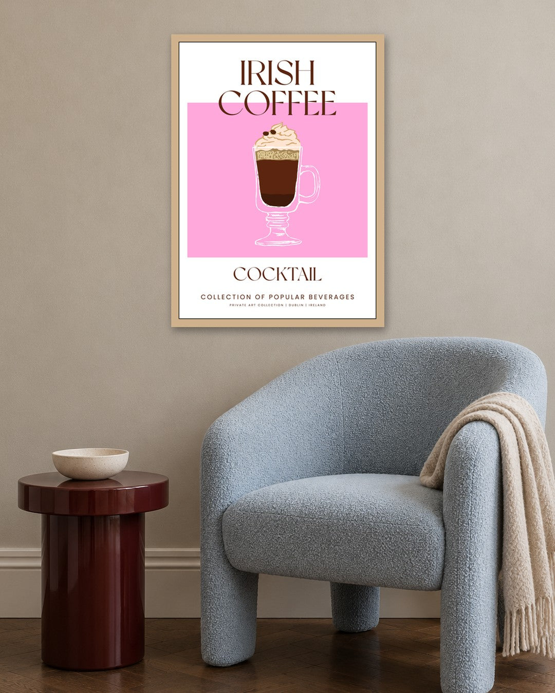 SENT Studio - Cocktail Poster No. 20 - oak frame in a room
