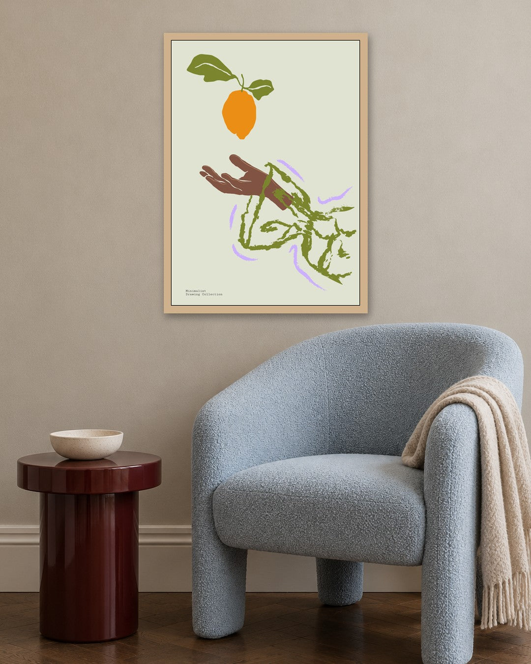 SENT Studio - Blooming Flowers Poster No. 3 - oak frame in a room
