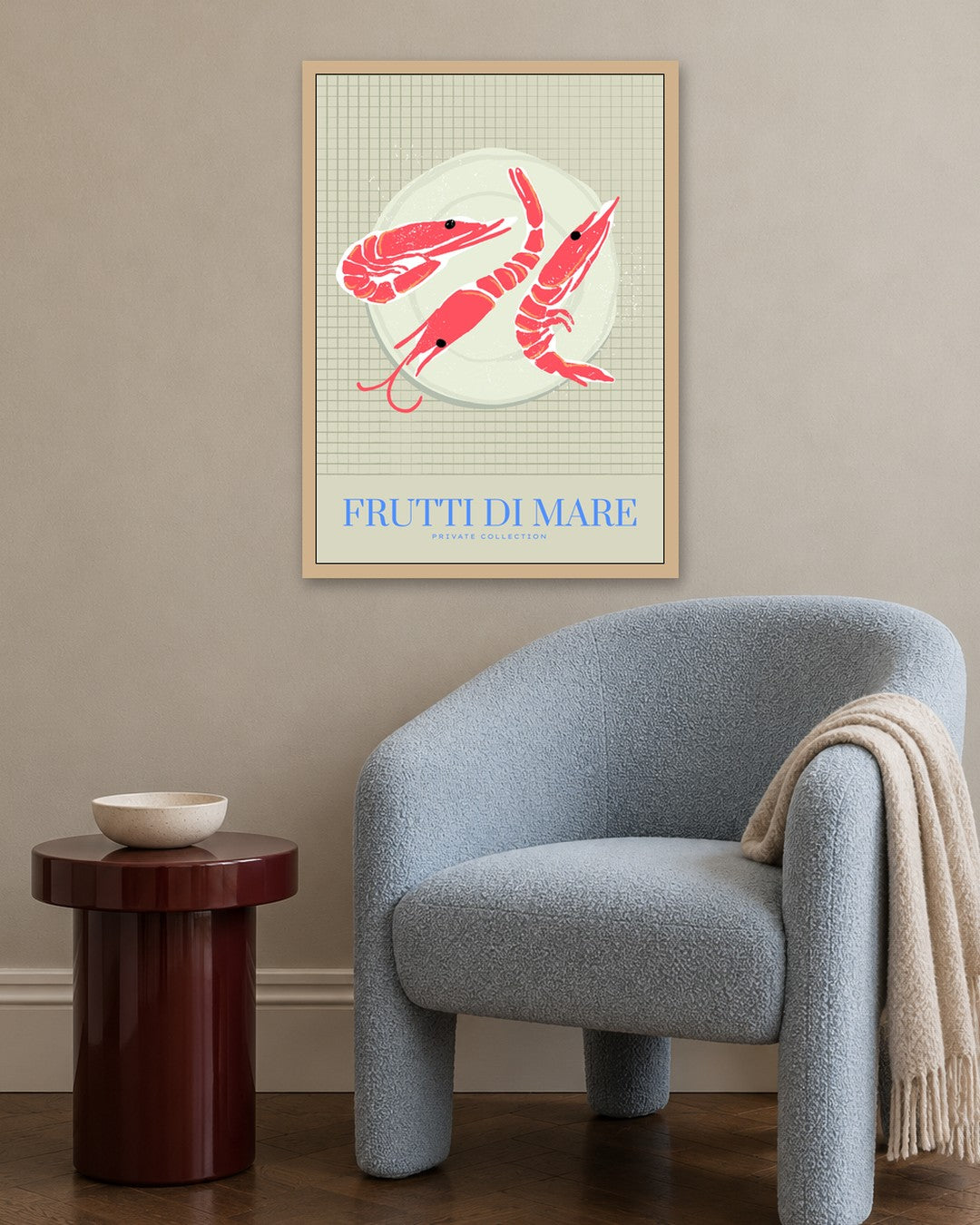 SENT Studio - Cravings Poster No. 7 - oak frame in a room