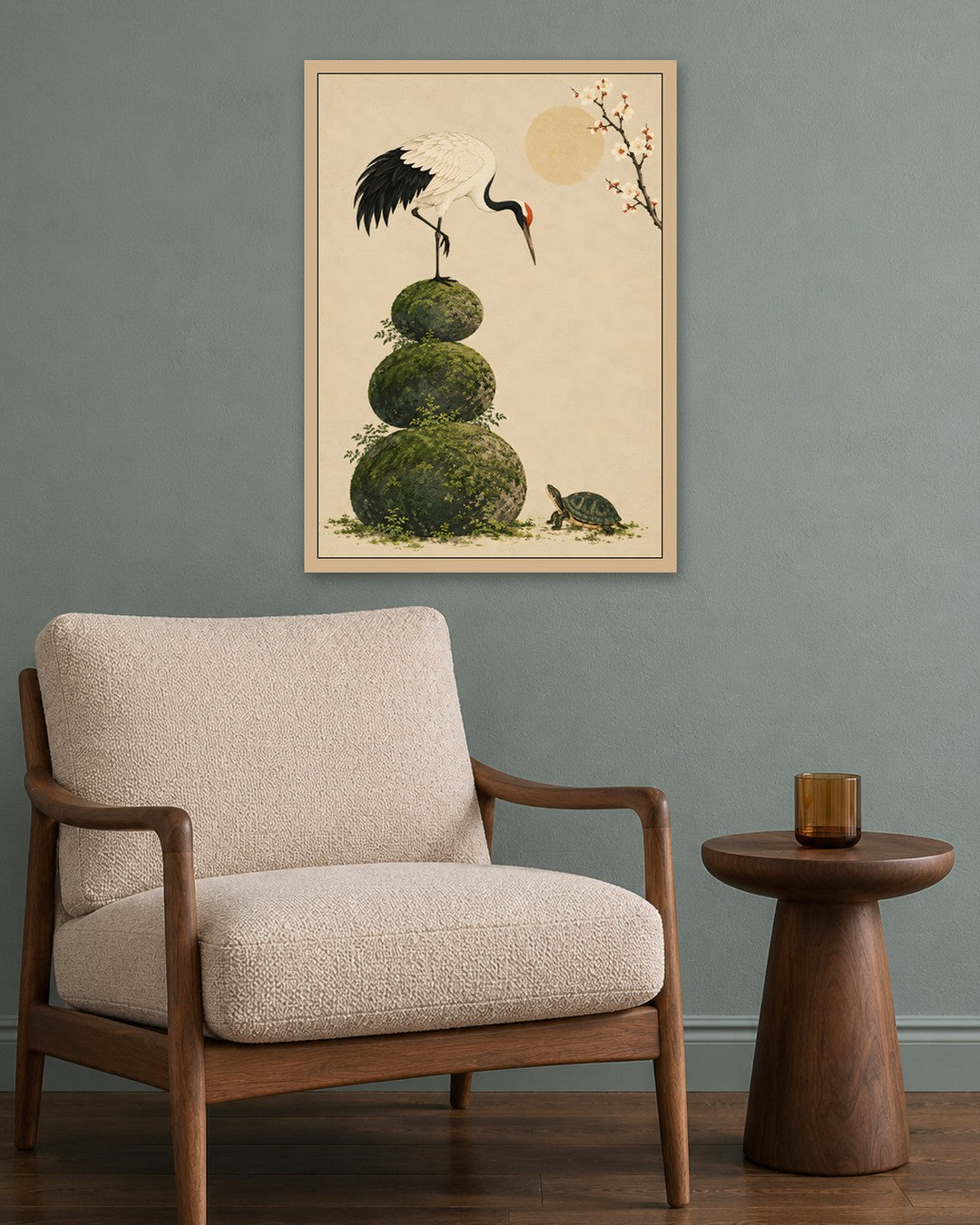 Gracie Cole - Crane Balance - oak frame in a room