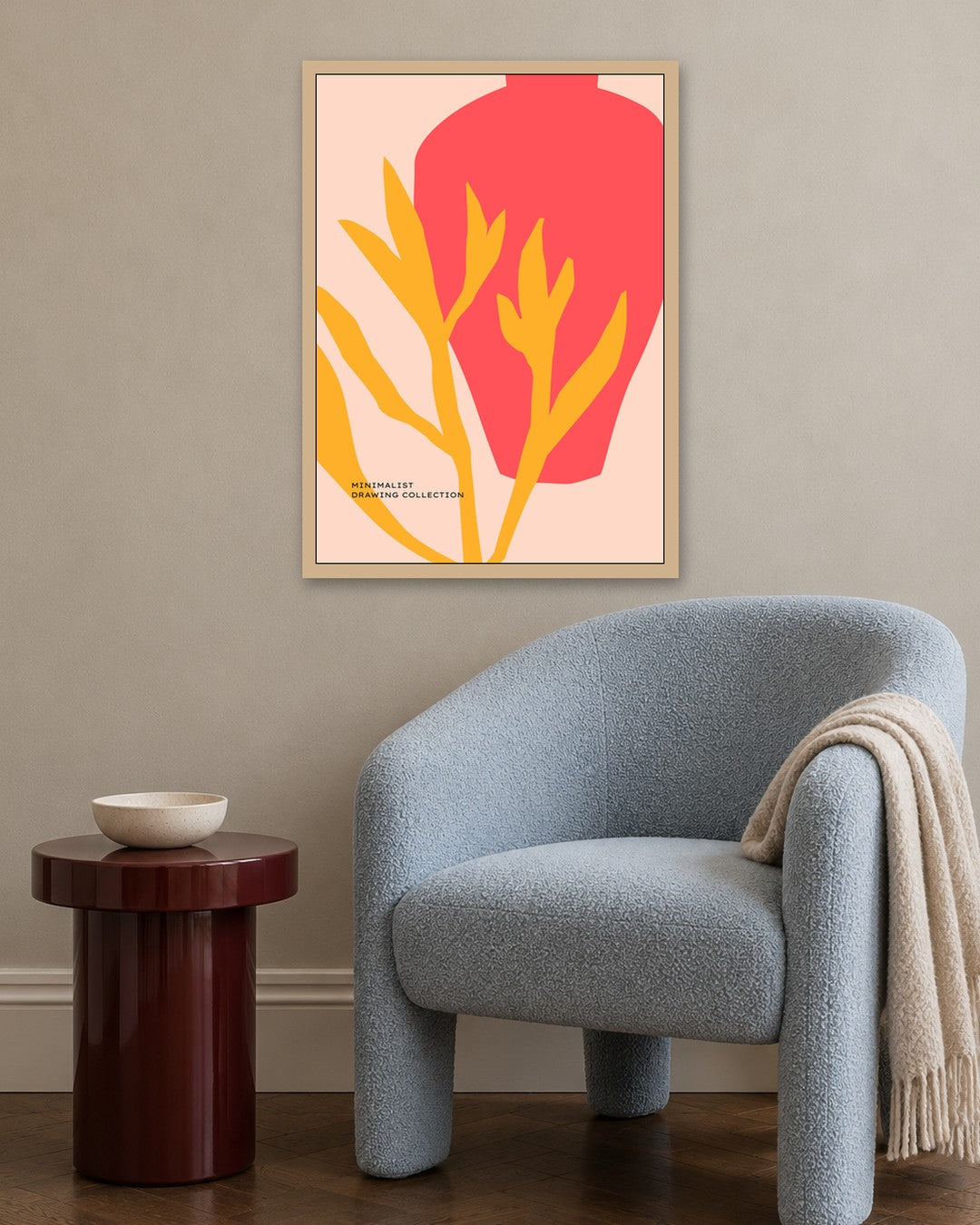 SENT Studio - Abstract Poster No. 56 - oak frame in a room