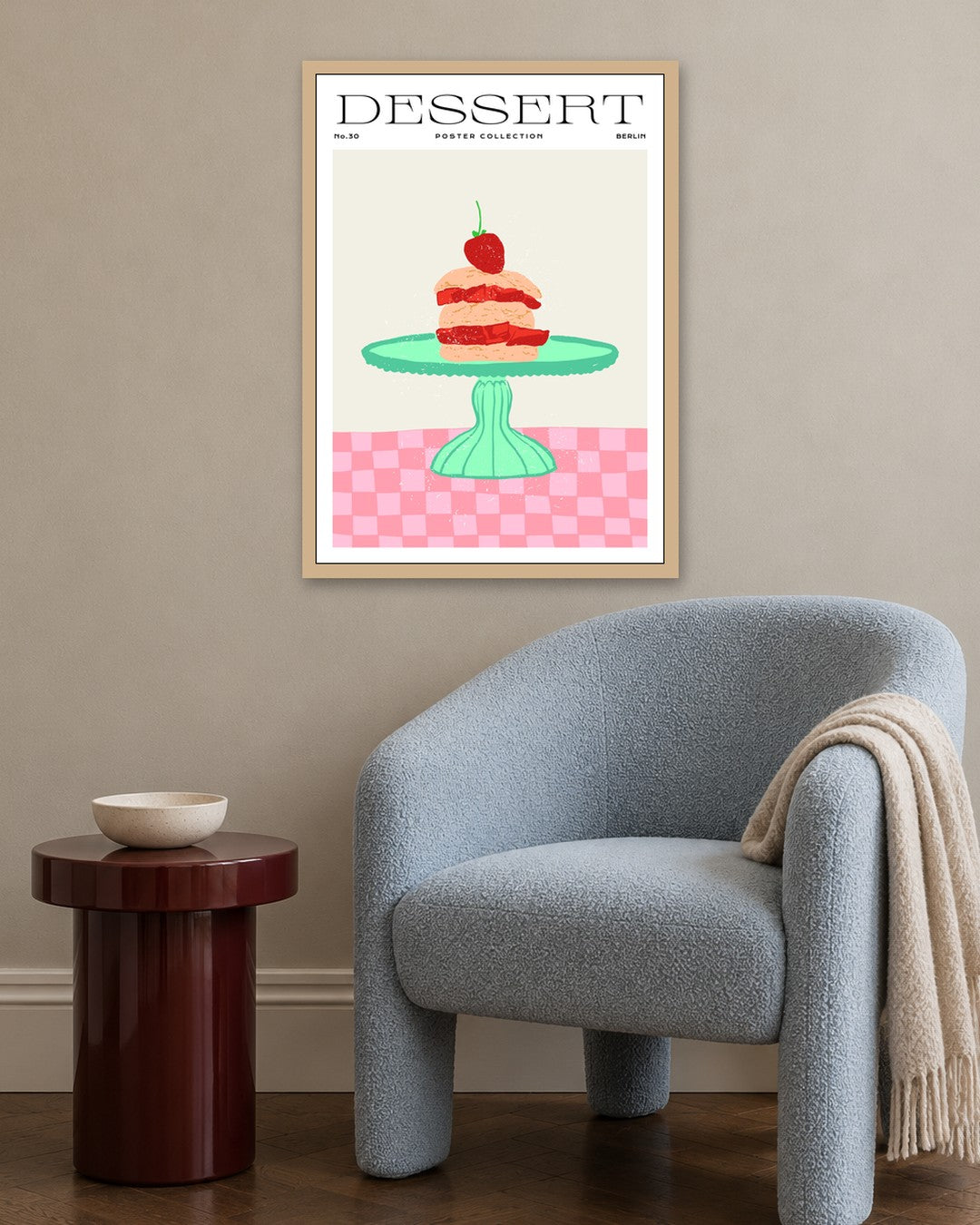 SENT Studio - Cravings Poster No. 30 - oak frame in a room