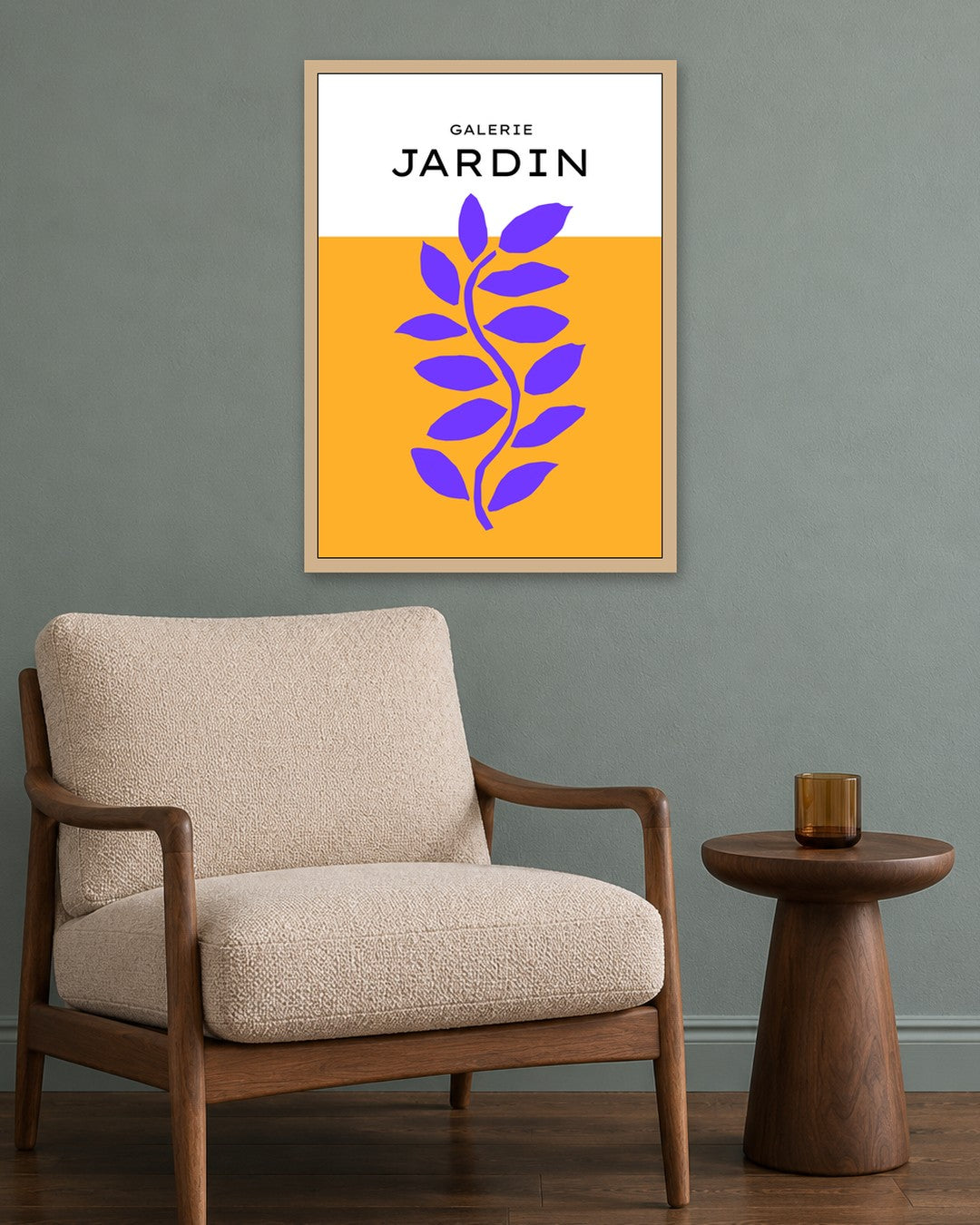 SENT Studio - Abstract Poster No. 52 - oak frame in a room