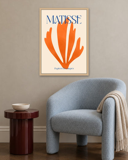 SENT Studio - Orange Coral Cut-out - oak frame in a room