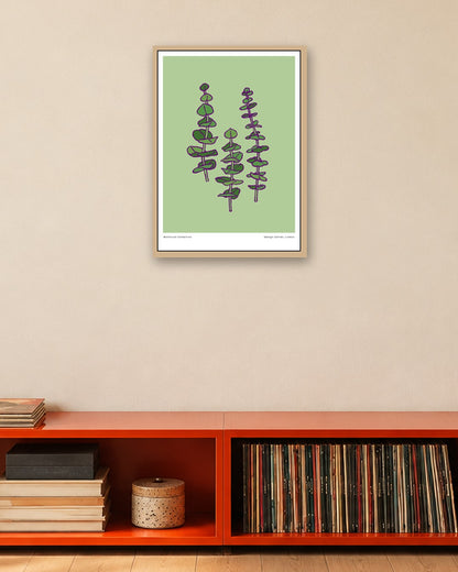 SENT Studio - Flower Poster No. 12 - oak frame in a room