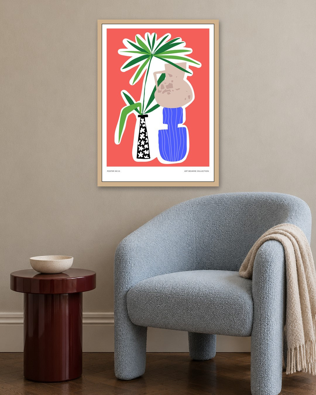 SENT Studio - Aesthetic Poster No. 41 - oak frame in a room