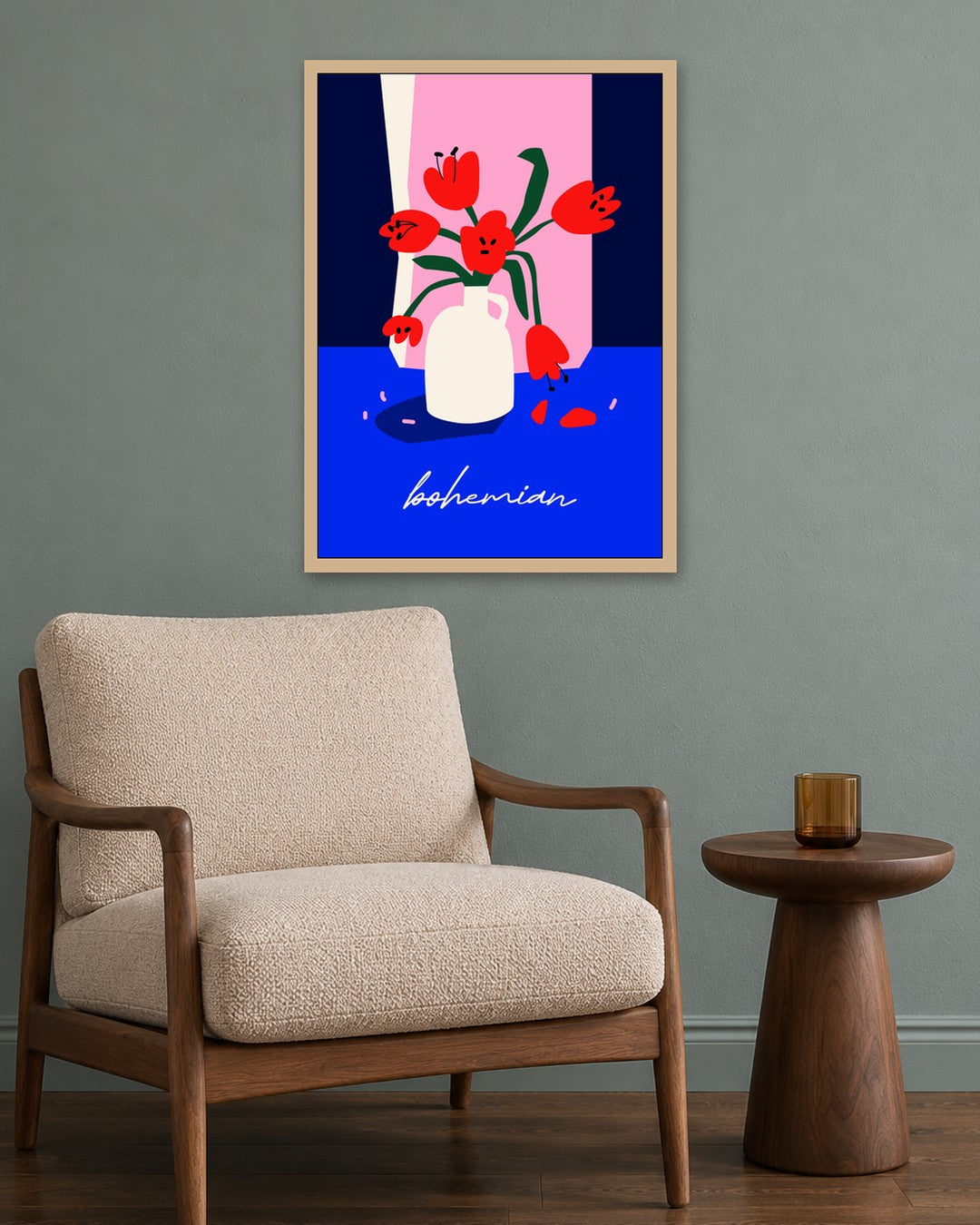 SENT Studio - Artistic Poster No. 56 - oak frame in a room