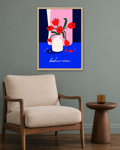 SENT Studio - Artistic Poster No. 56 - oak frame in a room
