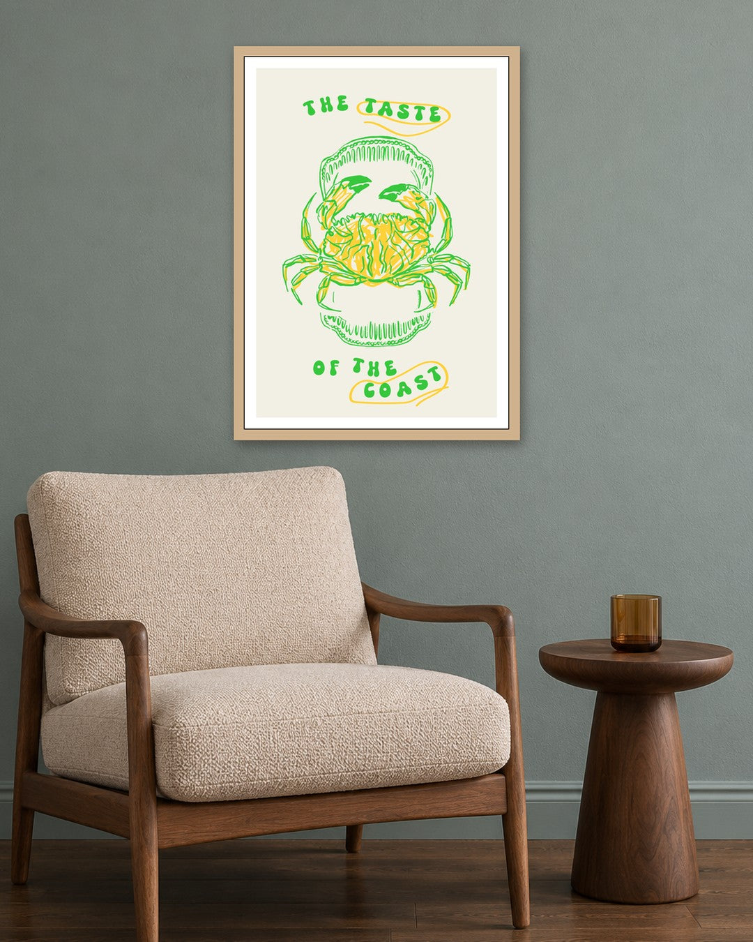 SENT Studio - Cravings Poster No. 38 - oak frame in a room