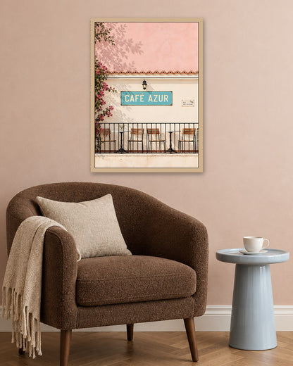 John Smart - Cafe Azur - oak frame in a room