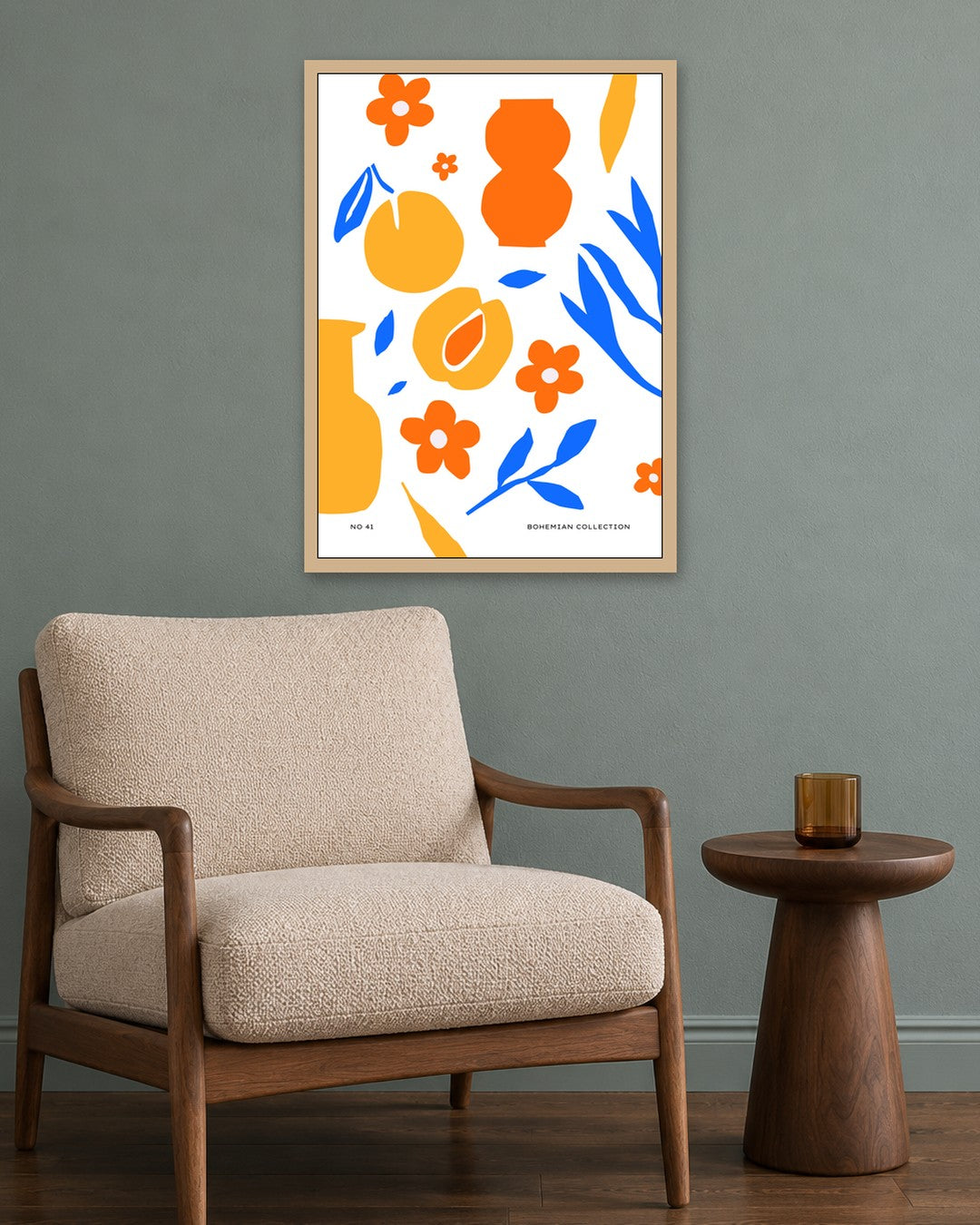 SENT Studio - Abstract Poster No. 38 - oak frame in a room