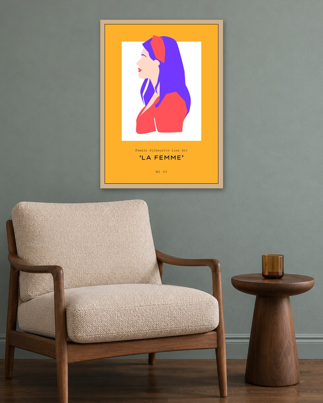 SENT Studio - Abstract Poster No. 46 - oak frame in a room