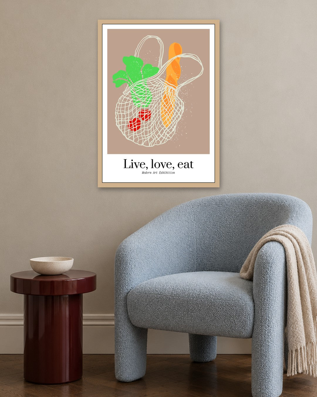 SENT Studio - Cravings Poster No. 8 - oak frame in a room